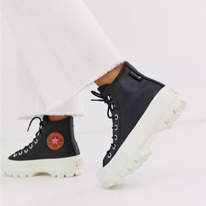 Converse Black Leather Gore-tex Hiker Hi Sneakers